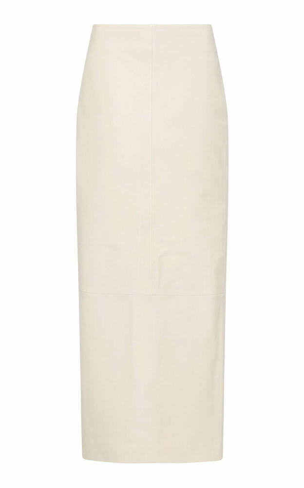 St. Agni - Leather Column Maxi Skirt - Off-White Cover