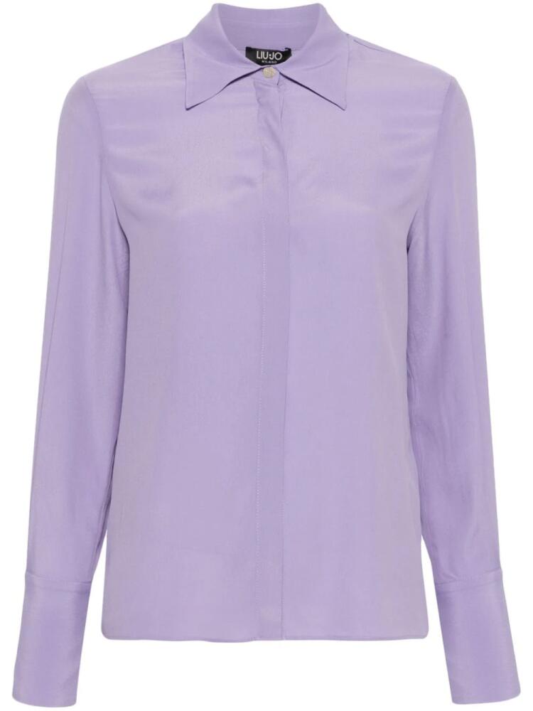 LIU JO crepe-de-chine shirt - Purple Cover