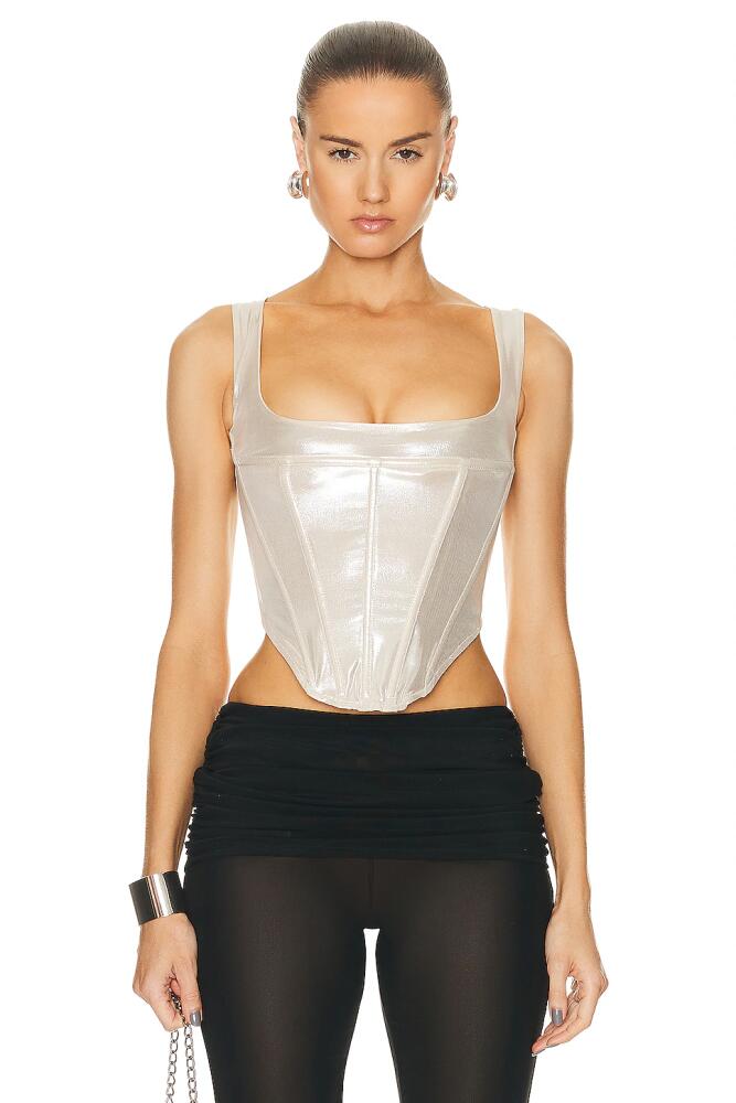 Miaou Metallic Campbell Corset in Metallic Silver Cover