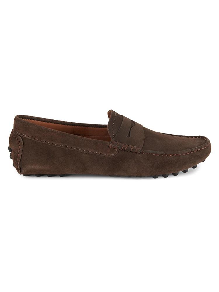 Massimo Matteo Men's Suede Driving Penny Loafers - Cafe Cover