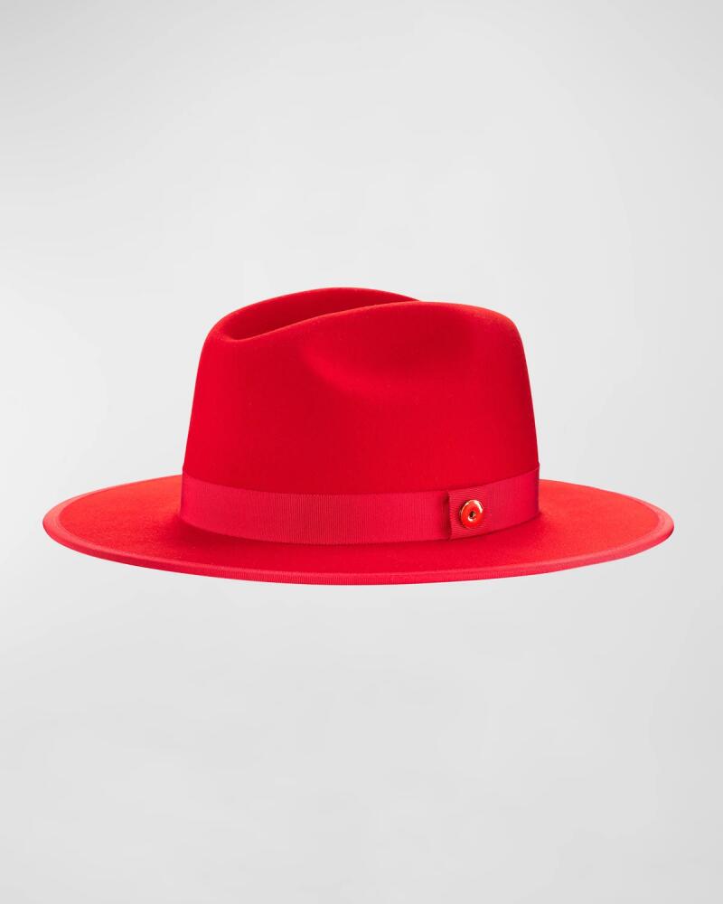 Keith James Men's Queen Red-Brim Wool Fedora Hat Cover