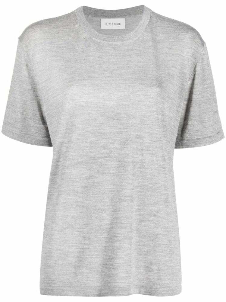 ARMARIUM mélange wool-blend T-shirt - Grey Cover