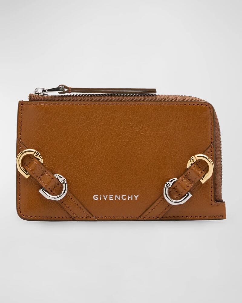 Givenchy Voyou Zip Card Holder in Tumbled Leather Cover