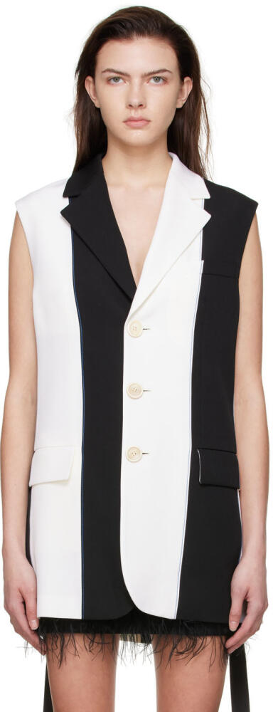 Marni Black & White Wool Vest Cover