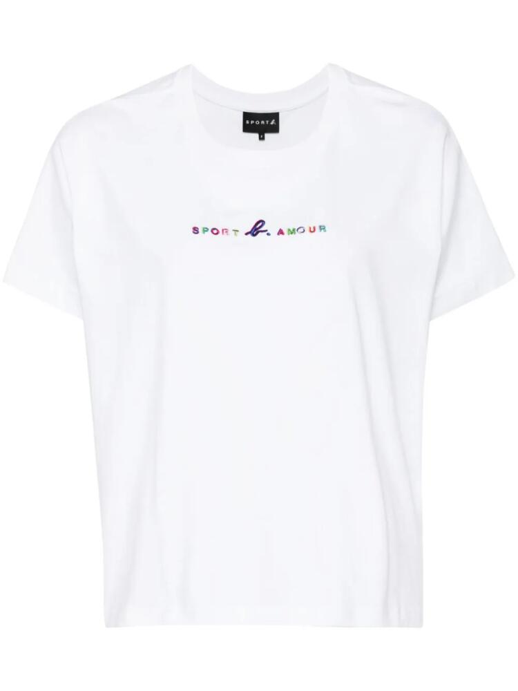 SPORT b. by agnès b. logo-embroidered T-shirt - White Cover