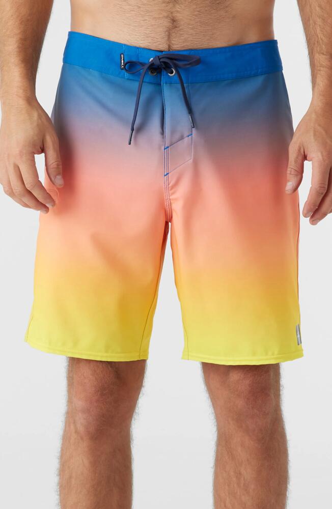 O'Neill Hyperfreak Heat Fade Swim Trunks in Coral Multi Cover