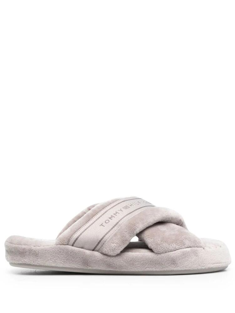 Tommy Hilfiger logo-print strap slides - Grey Cover