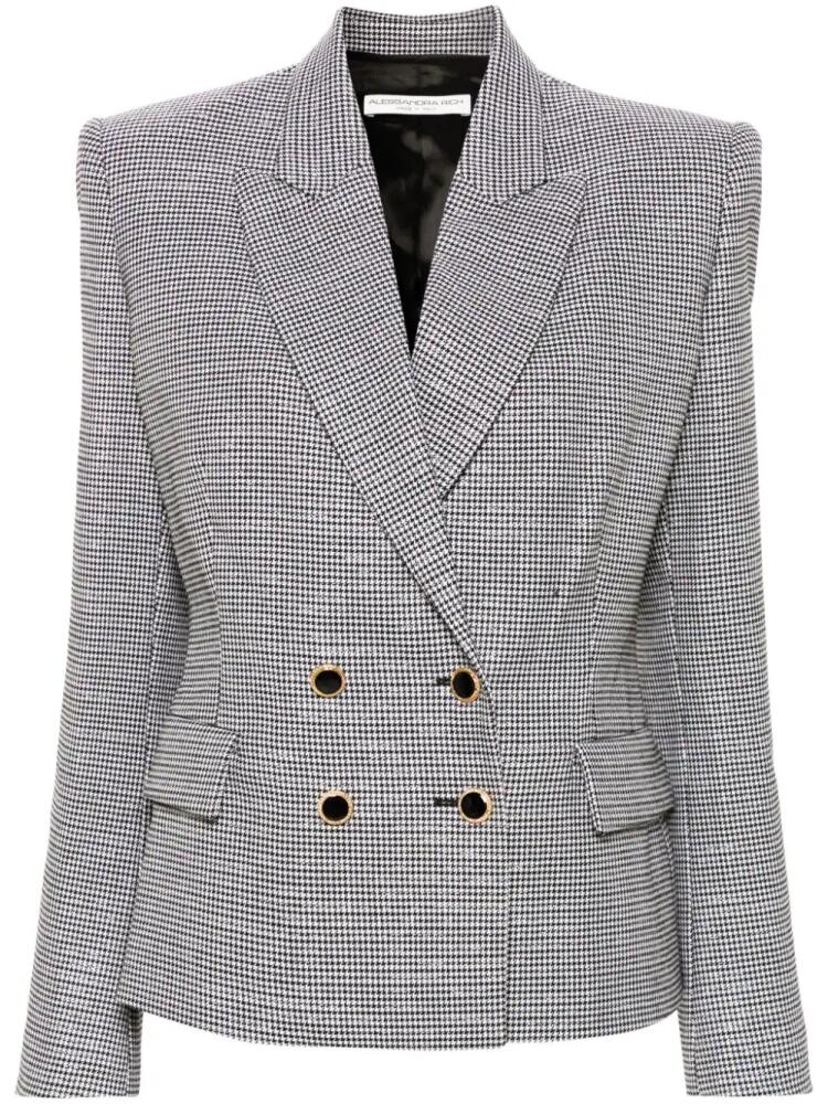 Alessandra Rich houndstooth double-breasted blazer - Black Cover