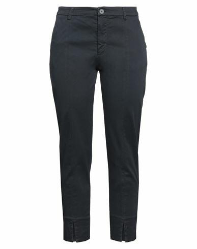 Virna Drò Woman Pants Midnight blue Cotton, Elastane Cover