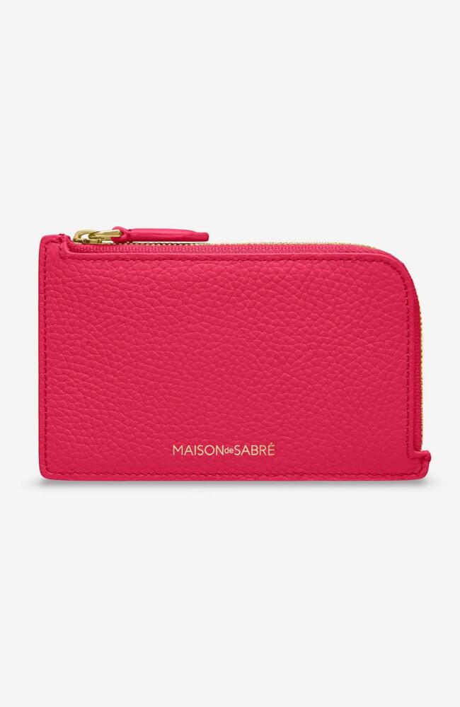 MAISON de SABRÉ Leather Zip Card Holder in Shibuya Fuchsia Cover