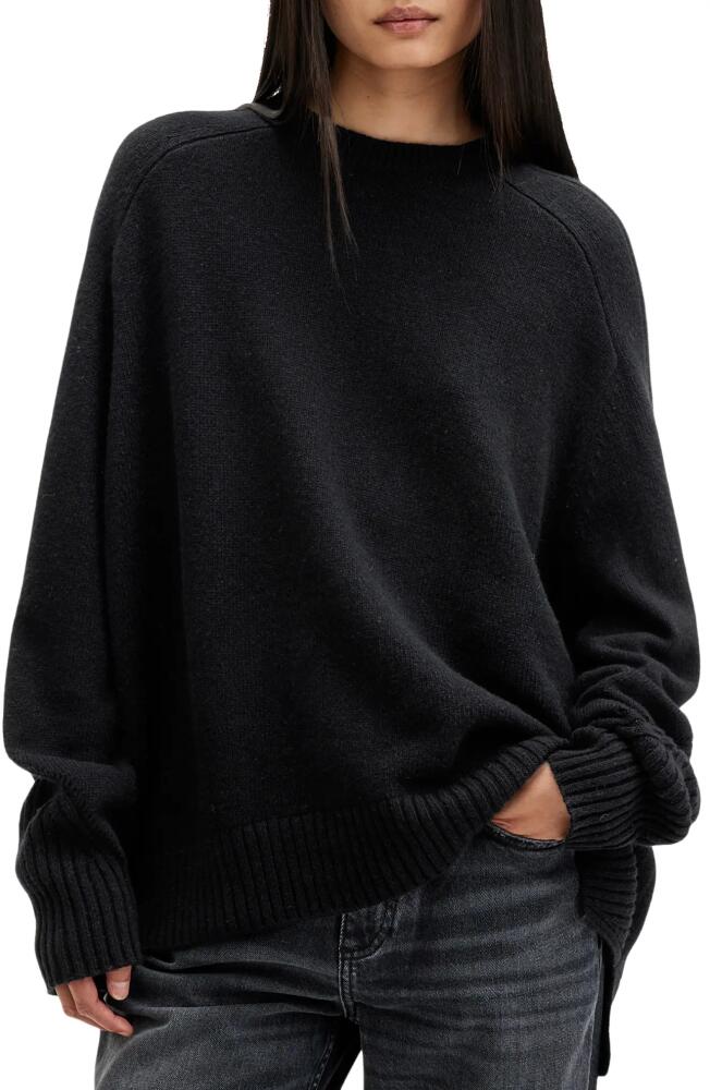 AllSaints Ines Cashmere & Wool Turtleneck Sweater in Black Cover