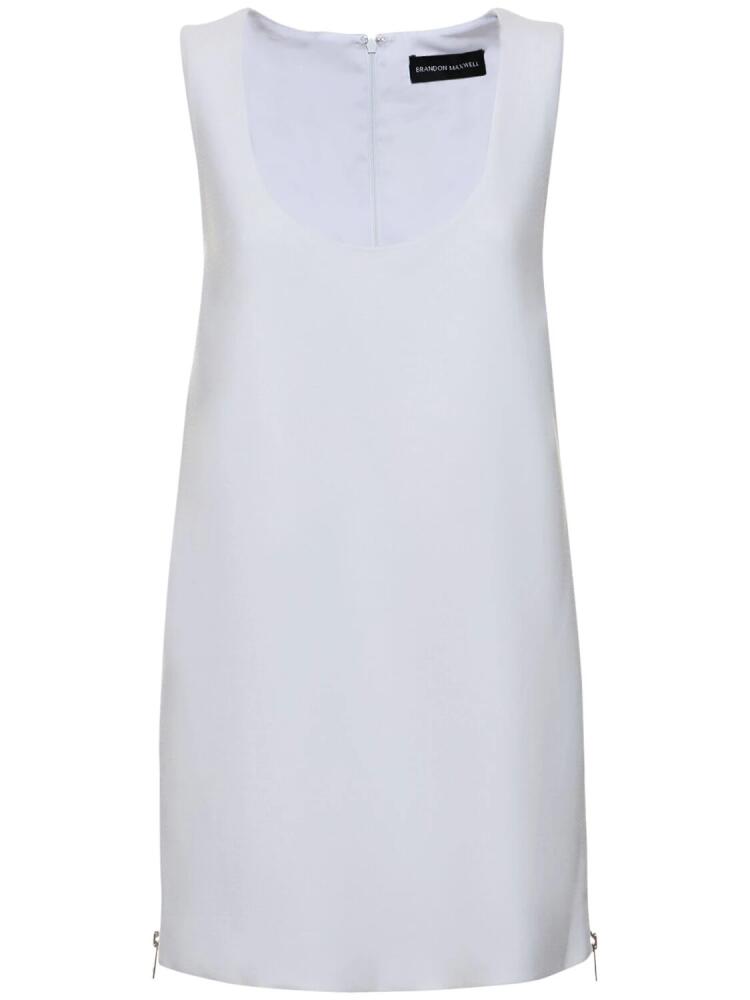 BRANDON MAXWELL Wool Crepe Sleeveless Mini Dress Cover