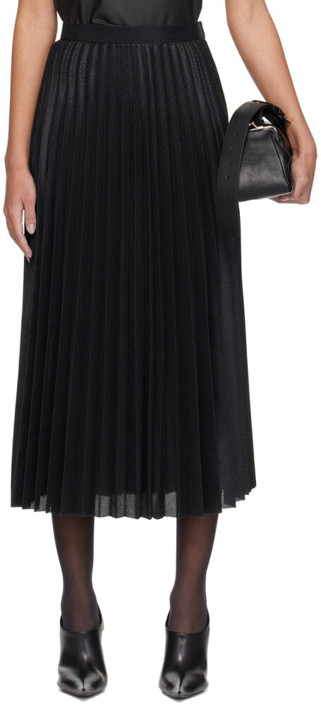 Junya Watanabe Black Pleated Midi Skirt Cover