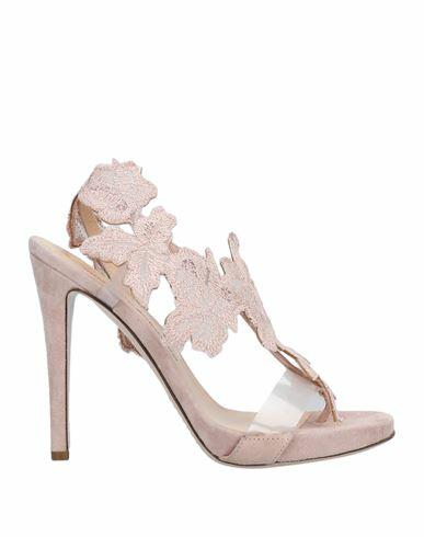 Ermanno Scervino Woman Thong sandal Blush Soft Leather, Textile fibers Cover