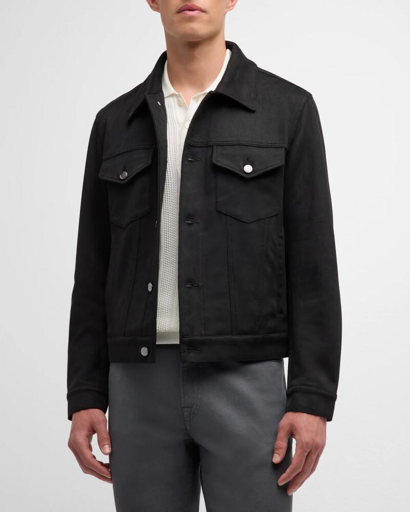 Neiman Marcus Men's Moleskin Effect Trucker Jacket Cover