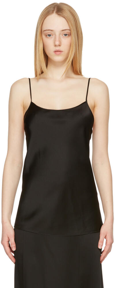 Victoria Beckham Black Satin Cami Tank Top Cover