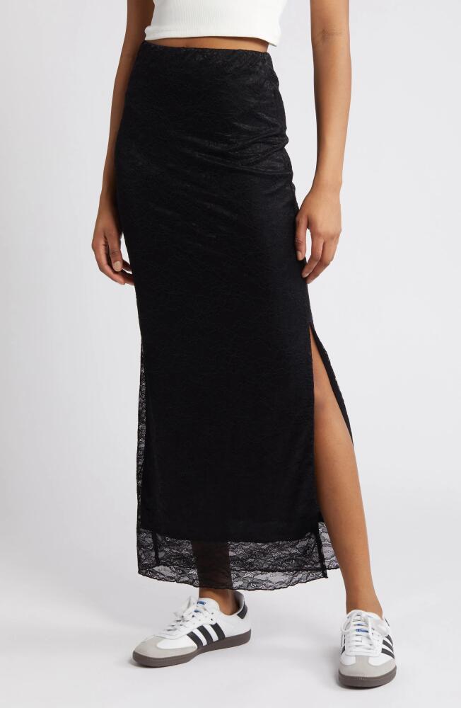 BP. Floral Lace Maxi Skirt in Black Night Cover