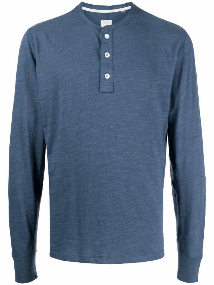 rag & bone cotton Henley T-shirt - Blue Cover