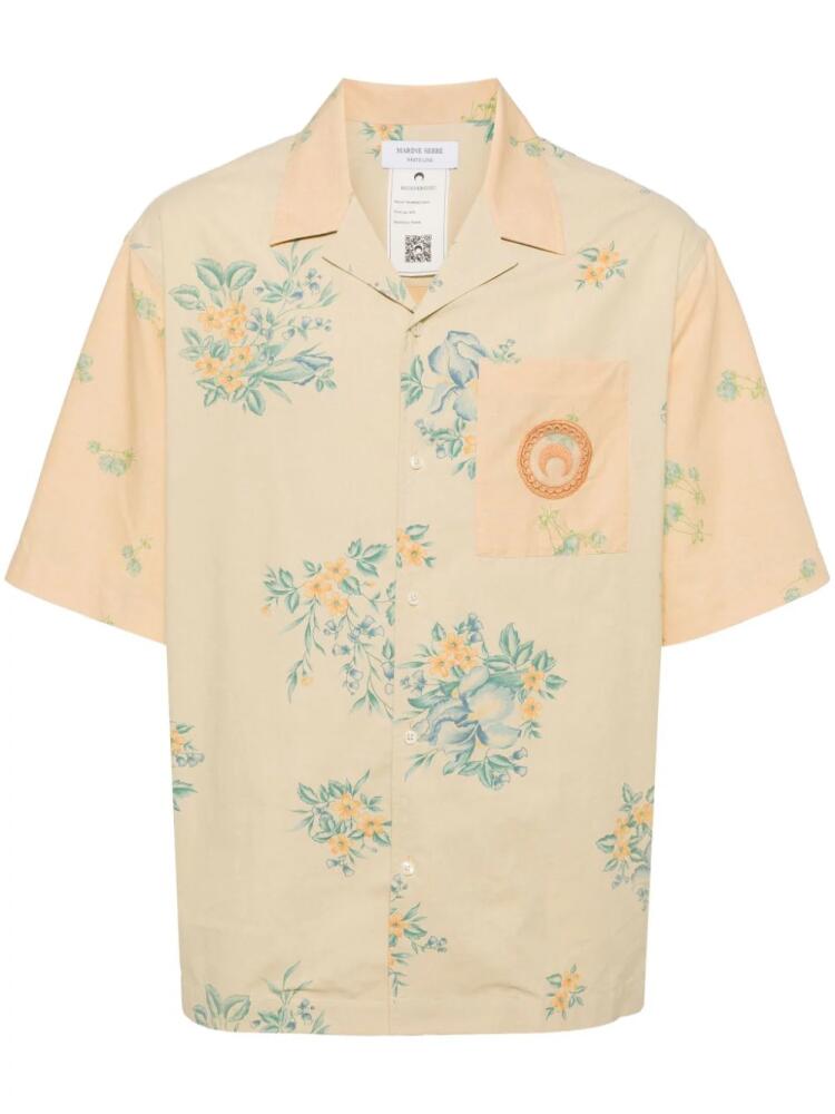 Marine Serre floral-printed shirt - Yellow Cover