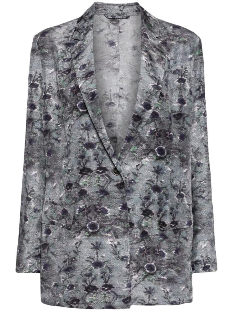 JNBY abstract-print silk blazer - Blue Cover