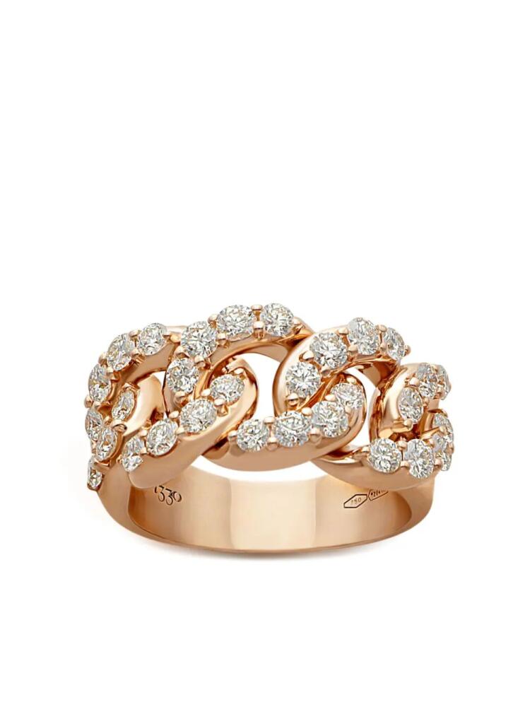 LEO PIZZO 18kt rose gold diamond Groumette ring - Pink Cover