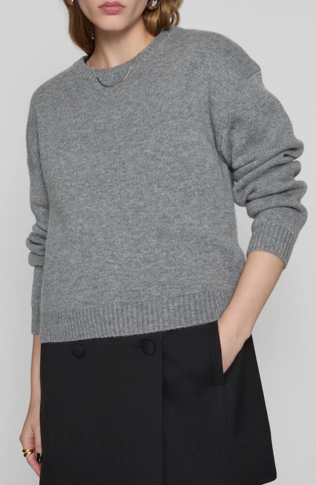 Rebecca Minkoff Remi Oversize Wool & Cashmere Crewneck Sweater in Elephant Cover