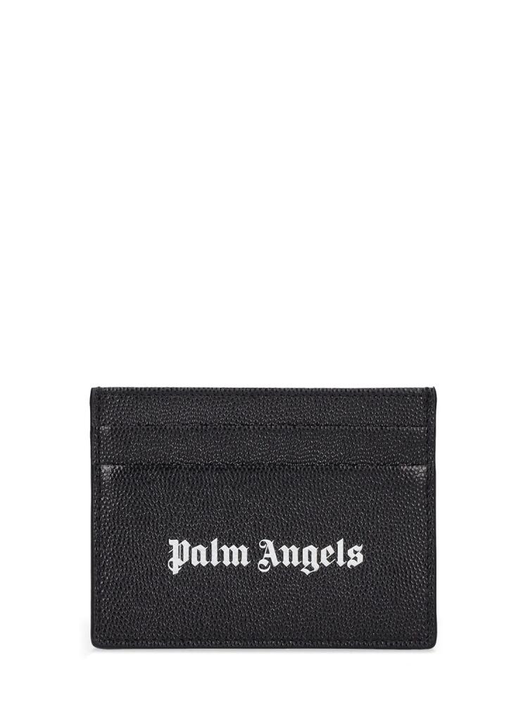 PALM ANGELS Logo Print Leather Card Holder Cover