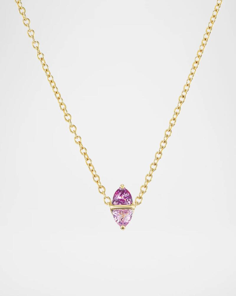 Emily P. Wheeler Tilly 18K Yellow Gold Two-Tone Pink Sapphire Necklace, 16" Cover