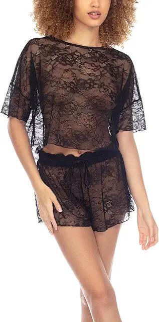 Honeydew Intimates Keepsake Sheer Lace PJ Set (Black) Women's Pajama Sets Cover