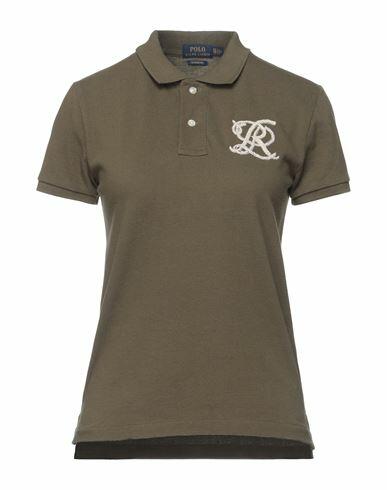 Polo Ralph Lauren Woman Polo shirt Military green Cotton Cover