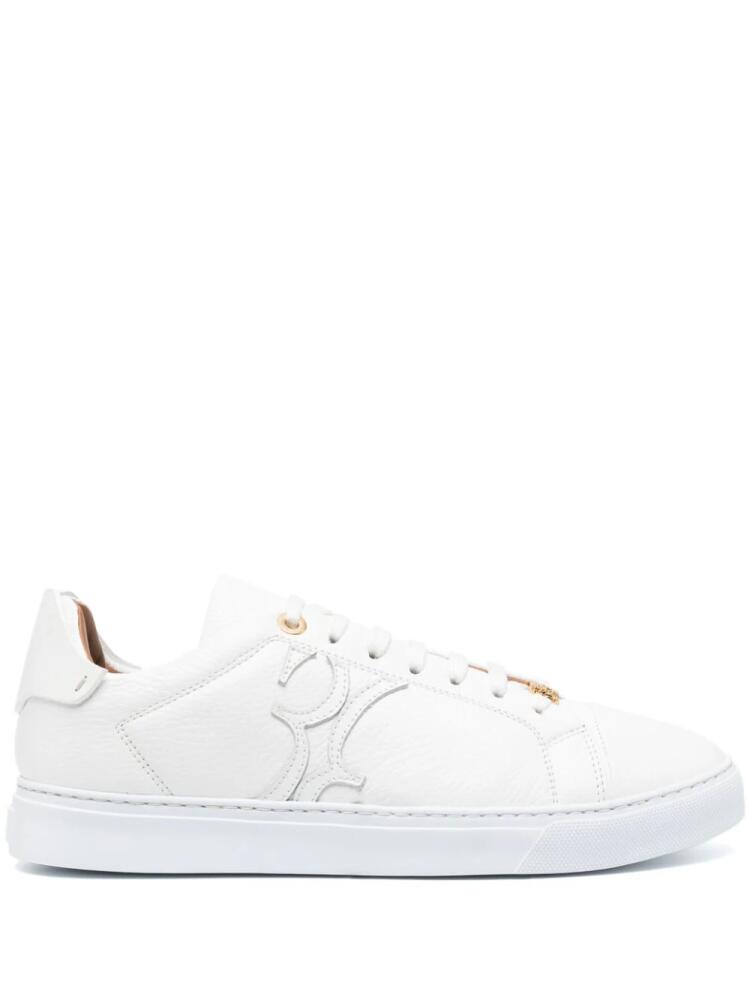 Billionaire logo-plaque low-top leather sneakers - White Cover