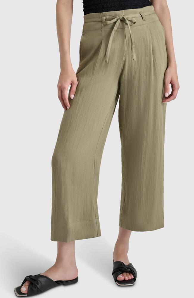 DKNY Tie Waist Wide Leg Pants in Light Fatigue Cover