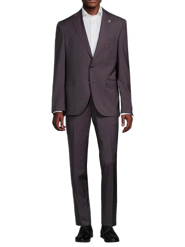 Ted Baker Men's Roger Crosshatch Wool Suit - Purple Cover