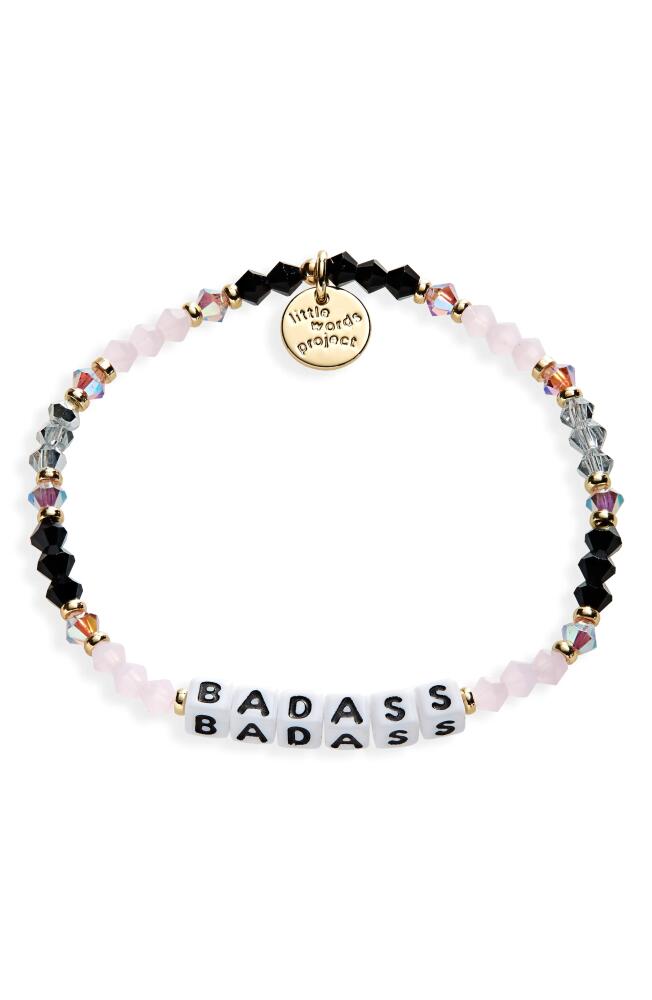 Little Words Project Badass Beaded Stretch Bracelet in Pink/Black/White Cover