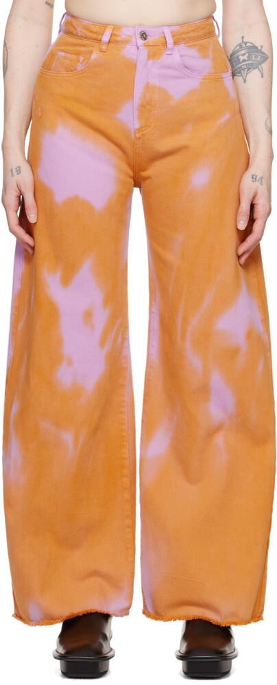 Marques Almeida Orange & Pink Tie-Dye Boyfriend Jeans Cover