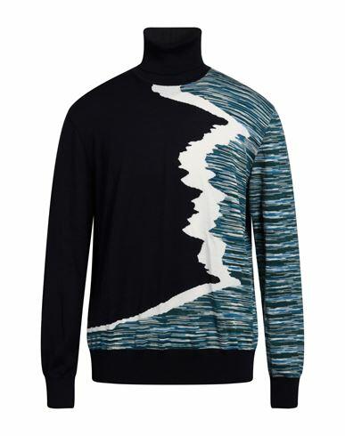 Missoni Man Turtleneck Navy blue Wool Cover