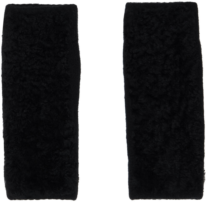 Yves Salomon Black Fingerless Gloves Cover