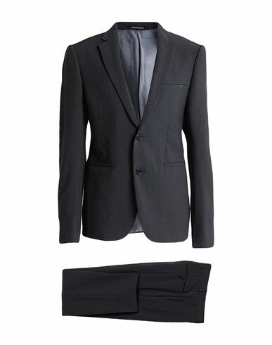 Emporio Armani Man Suit Navy blue Virgin Wool, Mulberry silk, Elastane Cover