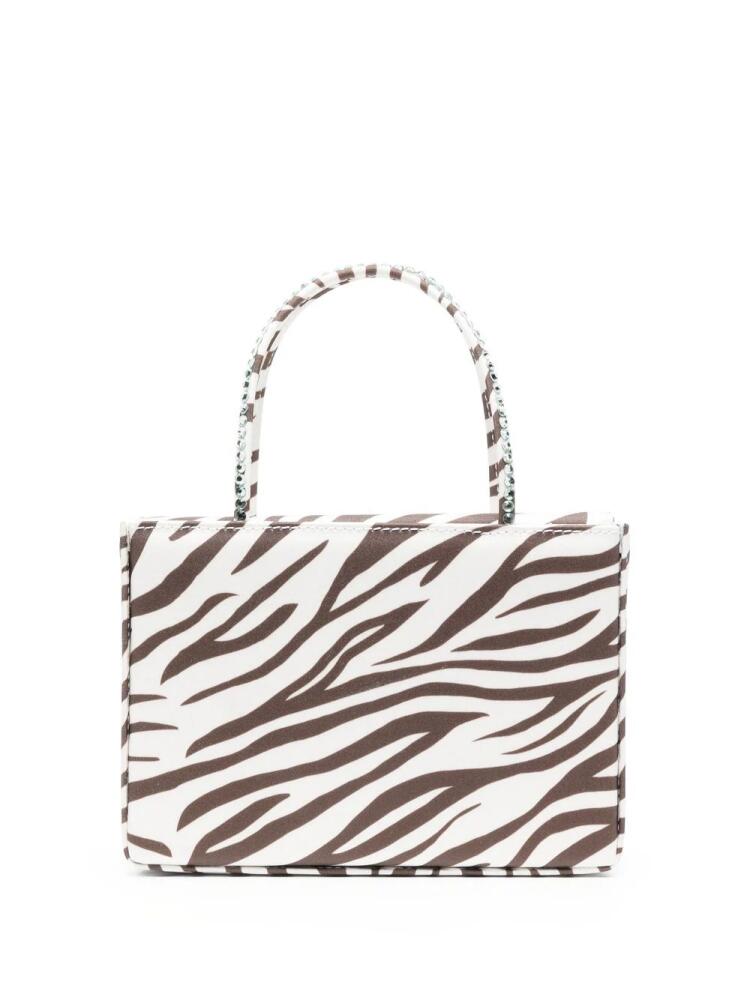 Amina Muaddi Gilda zebra-print tote bag - White Cover