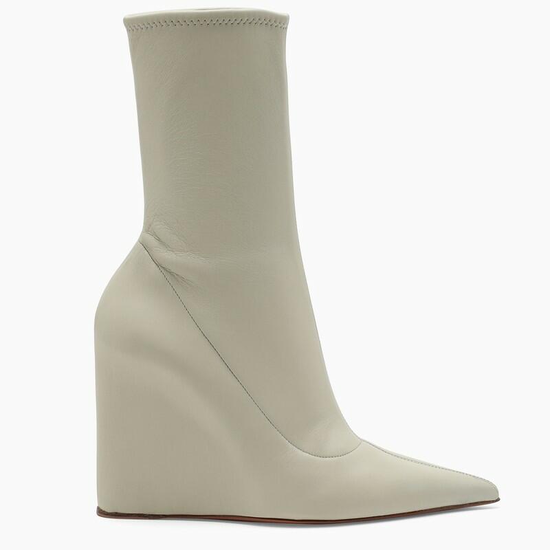 Amina Muaddi White leather Danielle wedge boots Cover