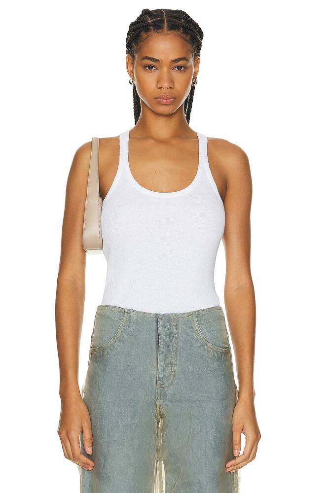 Enza Costa Linen Knit Strappy Tank Top in White Cover