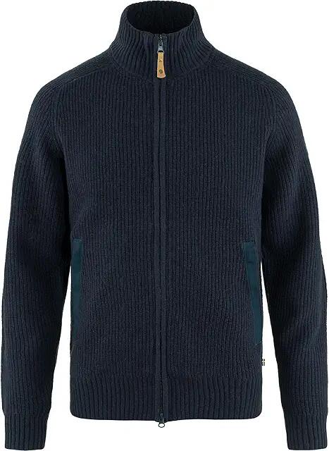 Fjallraven Ovik Zip Cardigan Knit (Dark Navy) Men's Sweater Cover