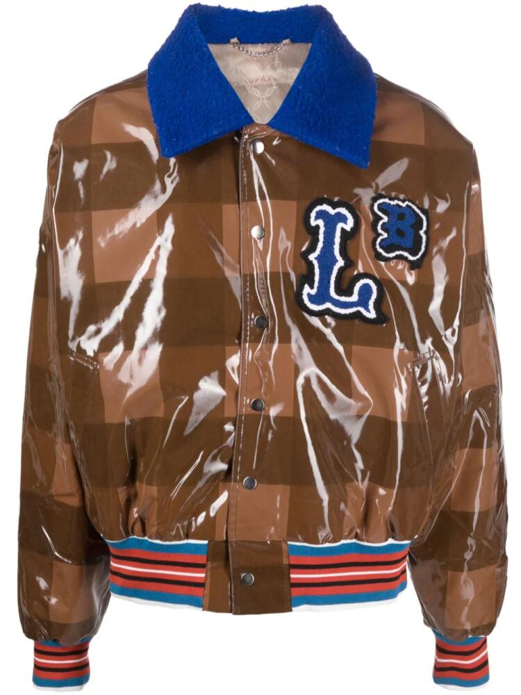 Charles Jeffrey Loverboy checked varsity bomber jacket - Brown Cover