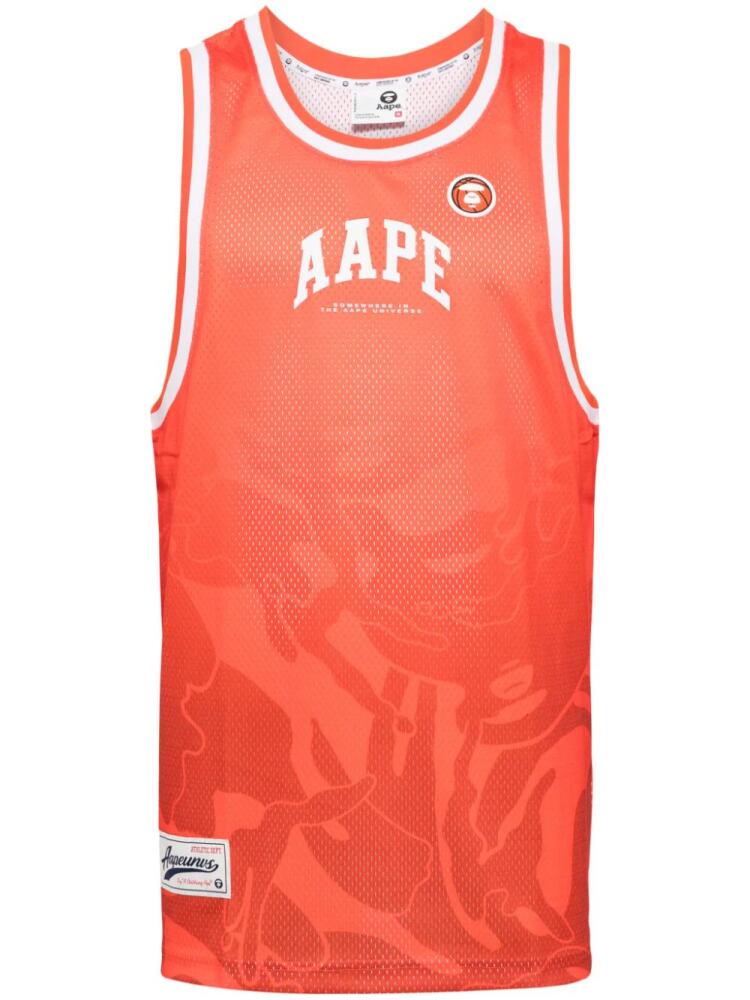 AAPE BY *A BATHING APE® logo-print tank top - Orange Cover