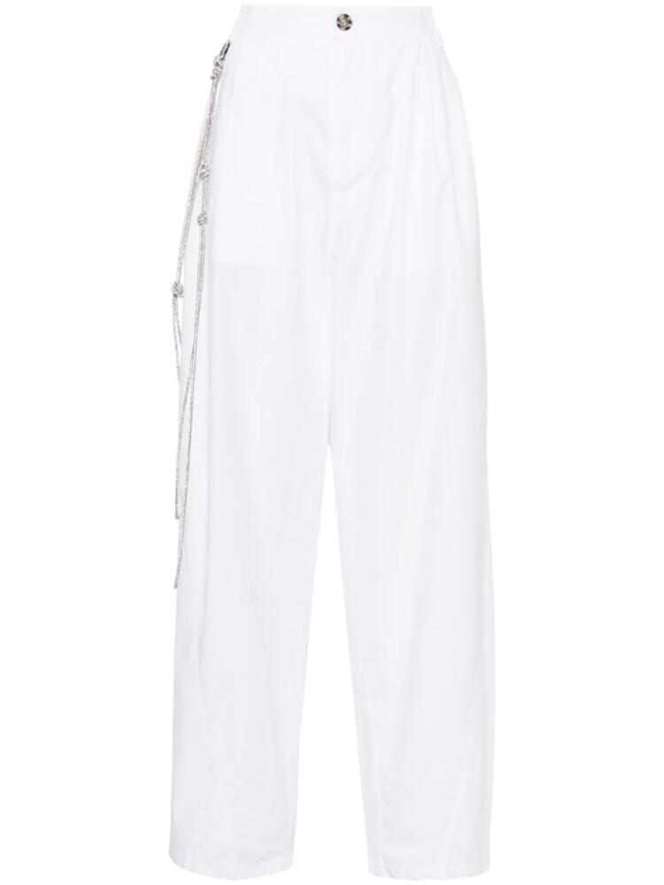 DARKPARK crystal-chain wide-leg trousers - White Cover