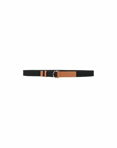 Marni Woman Belt Black Polyester, Bovine leather, Brass Cover