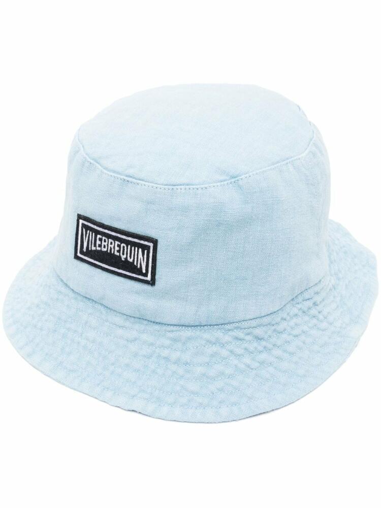 Vilebrequin logo-patch linen bucket hat - Blue Cover