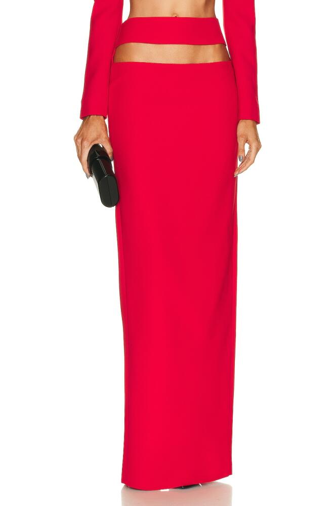 MONOT Cutout Long Pencil Skirt in Red Cover