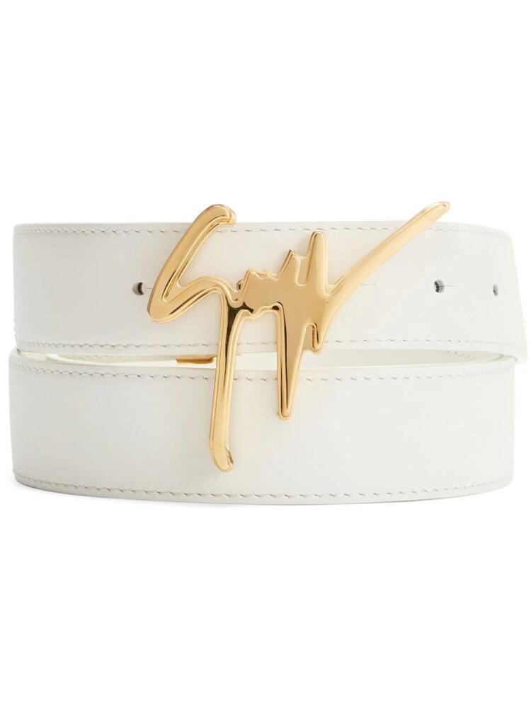 Giuseppe Zanotti Signature-logo buckle belt - White Cover