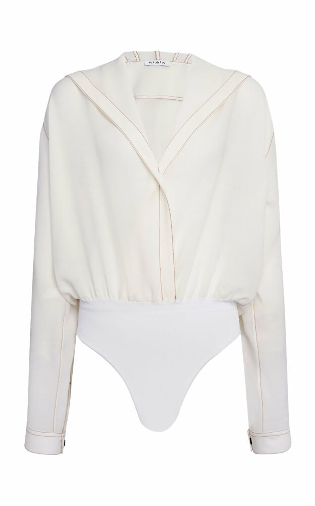 ALAA - Hooded Wool-Blend Bodysuit - Ivory Cover